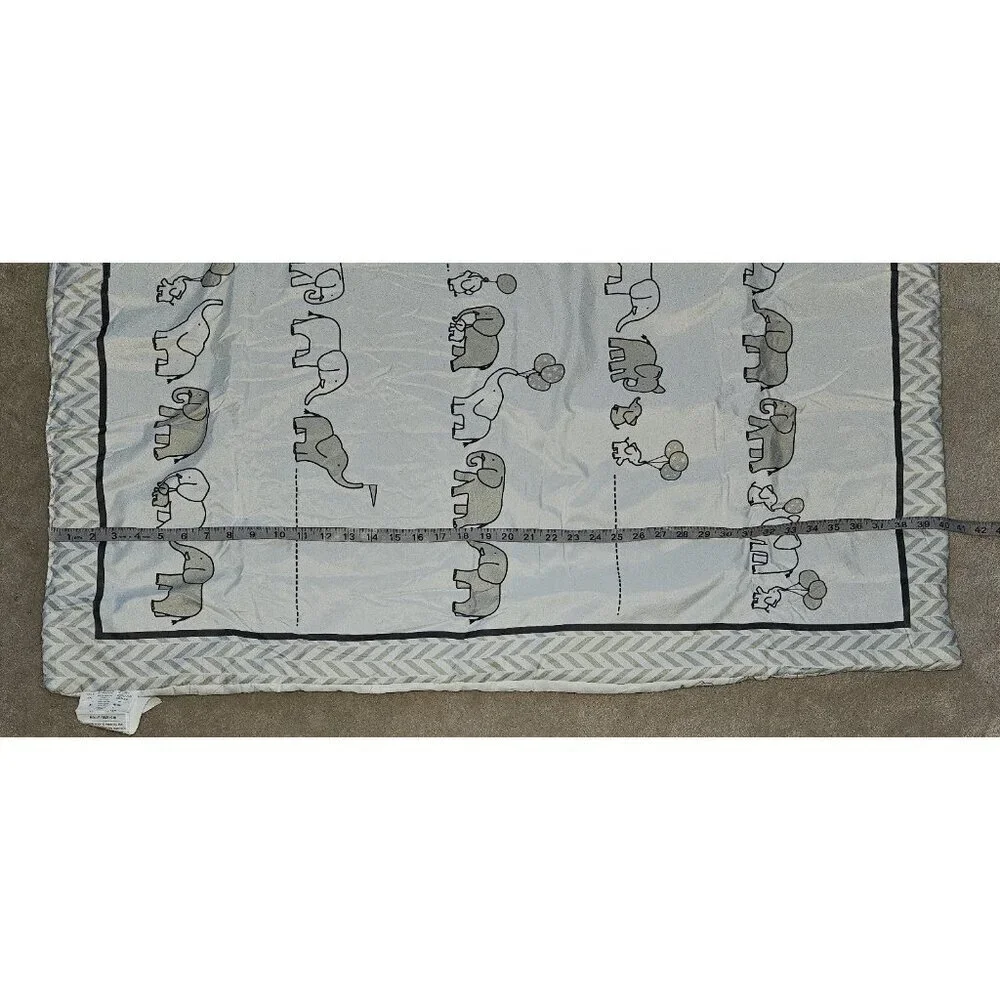 Manhattan Kids Elephant Balloons Comforter Crib Sheet Set White Gray Nursery